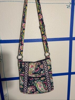 Vera Bradley Navy Quilted Paisley Floral Crossbody